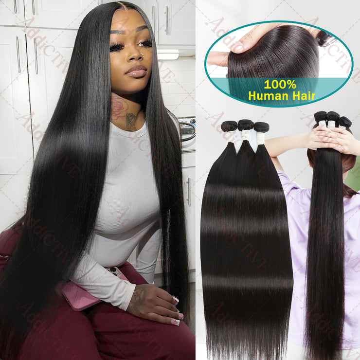 Silky Bone Straight Brazilian Remy Bundles