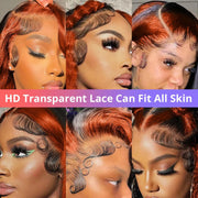 Ginger Orange Highlight Body Wave HD Wig
