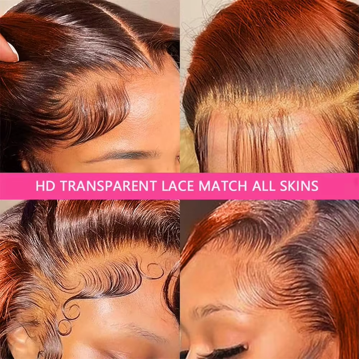 Ginger Orange Highlight Body Wave HD Wig