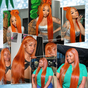 Straight Ginger Orange HD Lace Wig