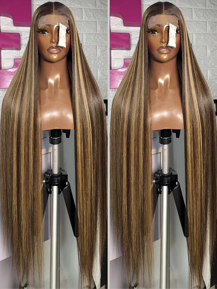 Bone Straight Ombre Highlight HD Lace Wig