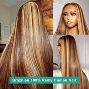 Bone Straight Ombre Highlight HD Lace Wig