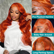 Body Wave Ginger Orange HD Lace Wig