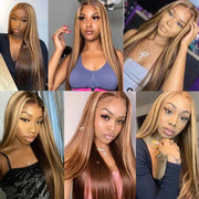 Bone Straight Ombre Highlight HD Lace Wig