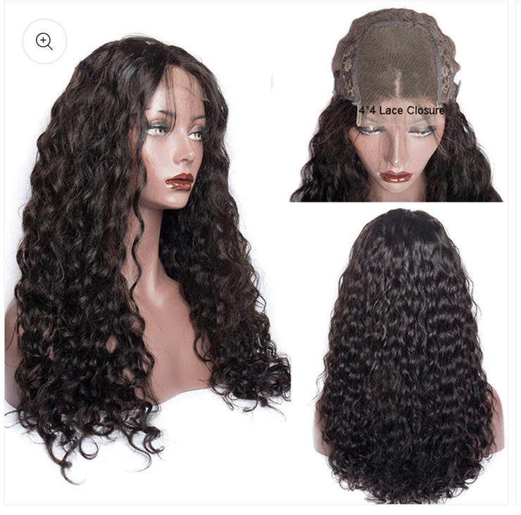 Water Wave Hair 4X4 Lace Closure Wig