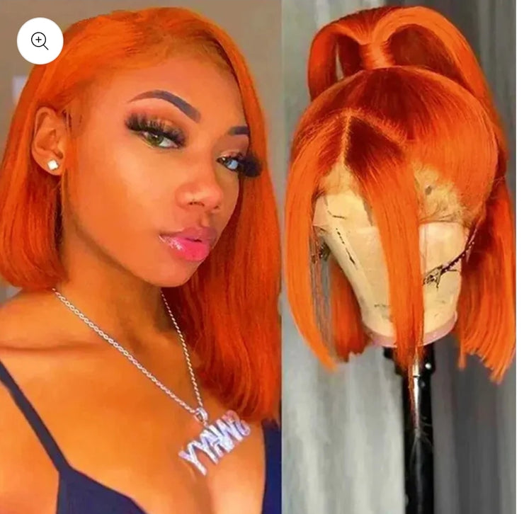 Ginger Orange Straight Hair Bobs