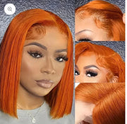 Ginger Orange Straight Hair Bobs