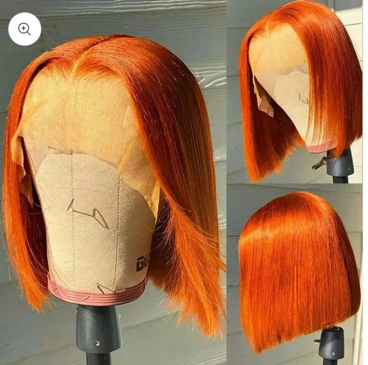 Ginger Orange Straight Hair Bobs