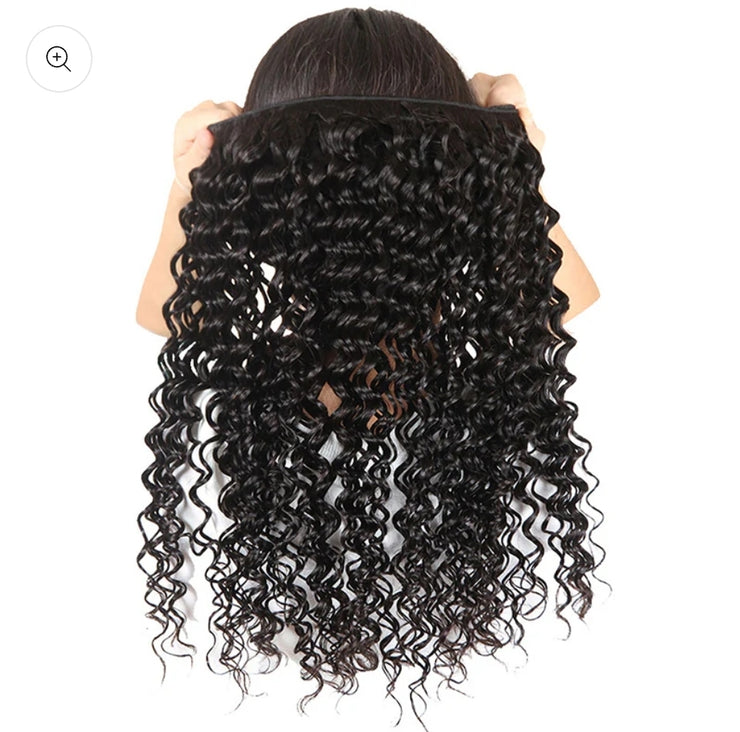 Deep Wave 3 Bundles with 4X4 Lace Closure