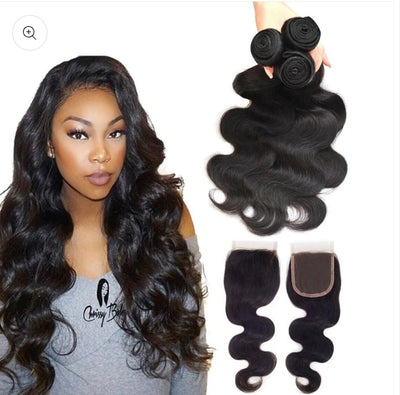 Body Wave 3 Bundles with 4X4 Lace Closure