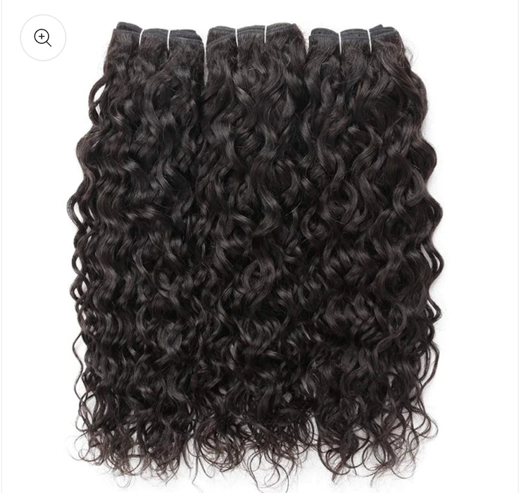 Water Wave 3 Bundles with 4X4 Lace Closure